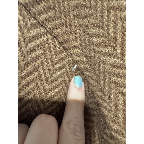 Vintage Ralph Lauren Camel Brown Herringbone Camelhair Cardigan Men's XL 80s/90s - Picture 6 of 15